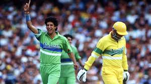 Wasim Akram celebrating his wicket (This day, 1990)